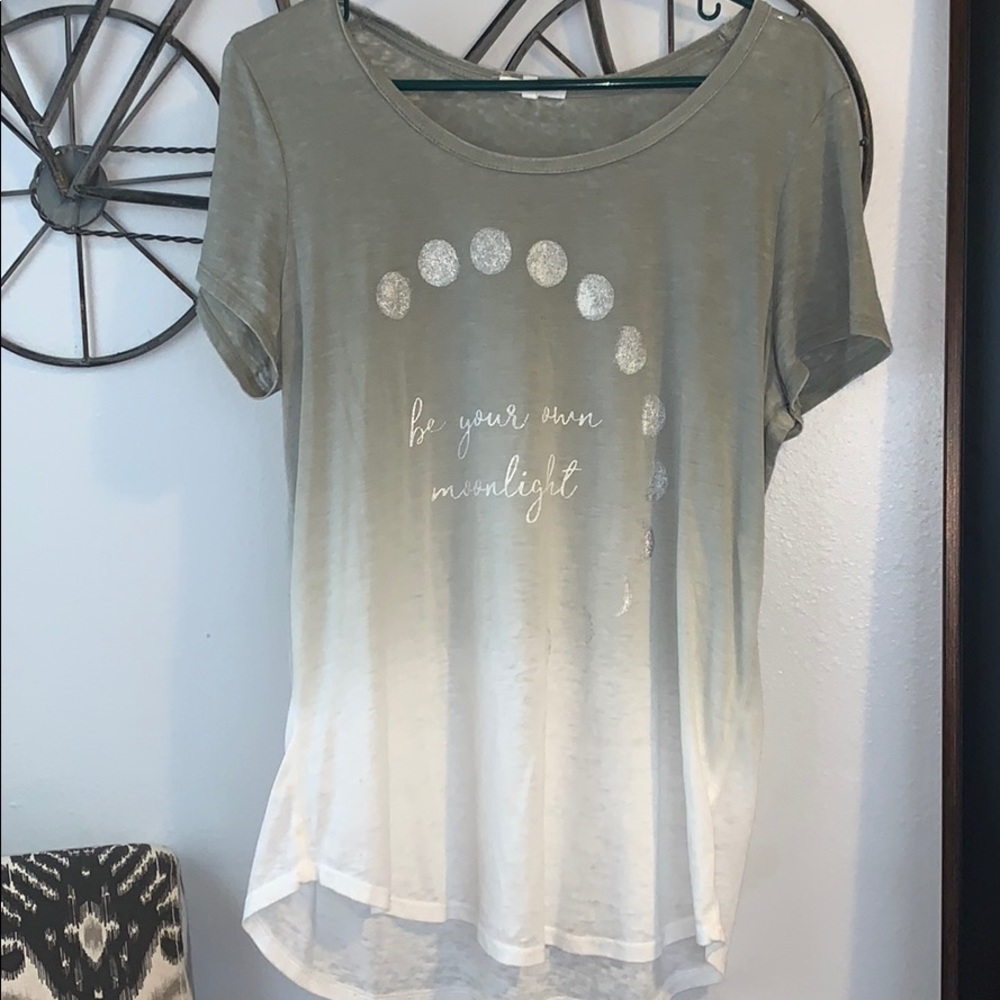 green ombré moon shirt